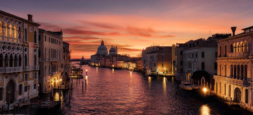 Ponte Dell'Accademia Sunrise Venice Italy