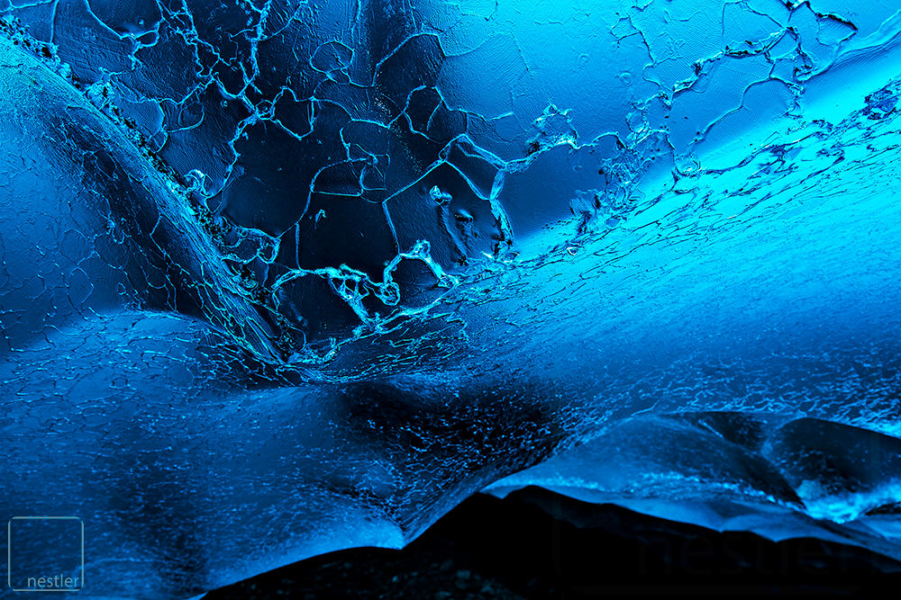 Fingerprints of the Ice - Closeup image of glacier ice